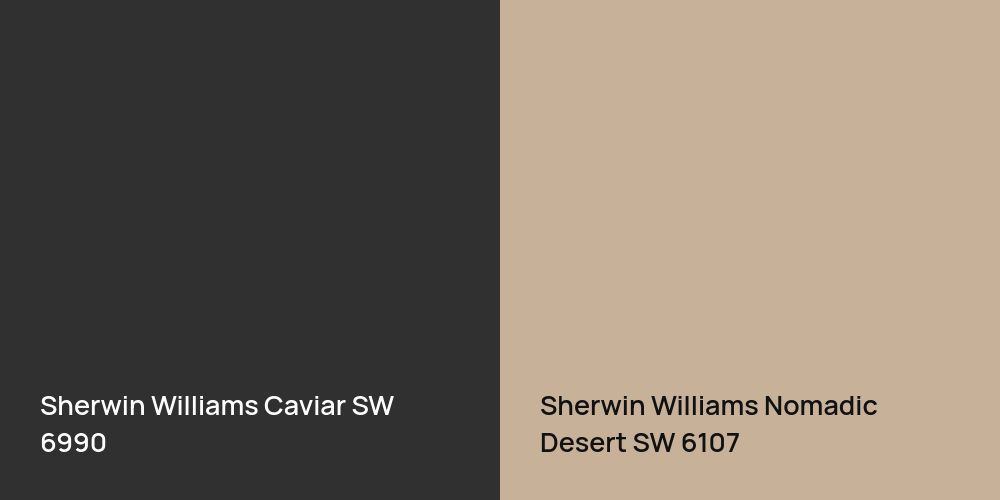 Sherwin Williams Caviar vs. Sherwin Williams Nomadic Desert