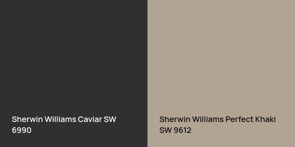 Sherwin Williams Caviar vs. Sherwin Williams Perfect Khaki