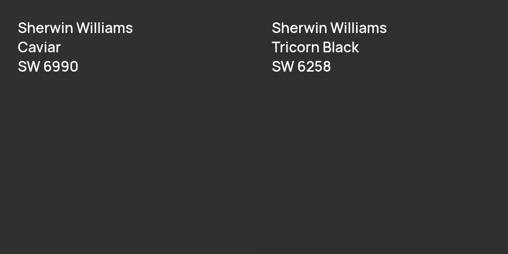 Sherwin Williams Caviar vs. Sherwin Williams Tricorn Black