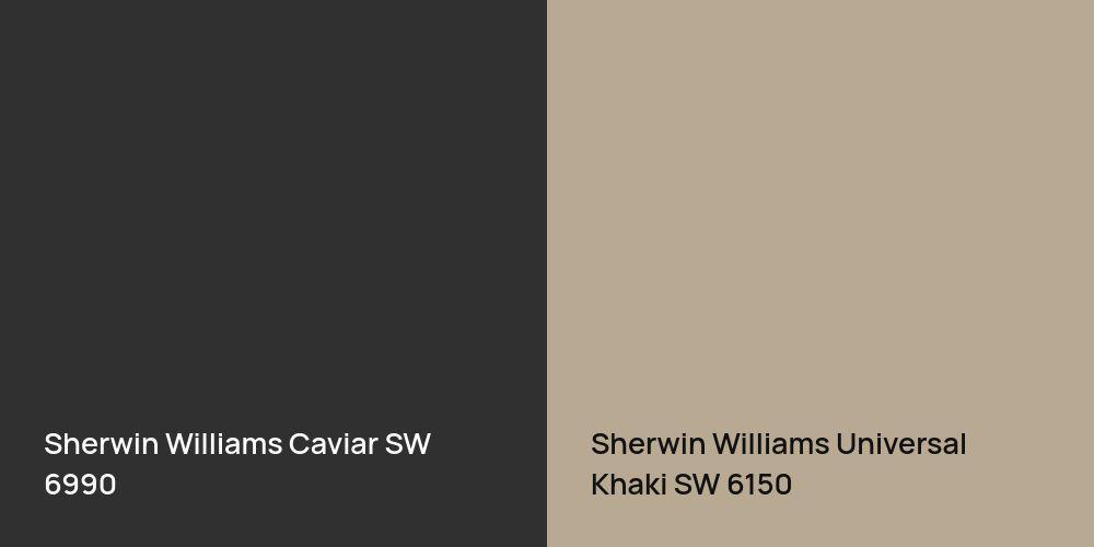 Sherwin Williams Caviar vs. Sherwin Williams Universal Khaki