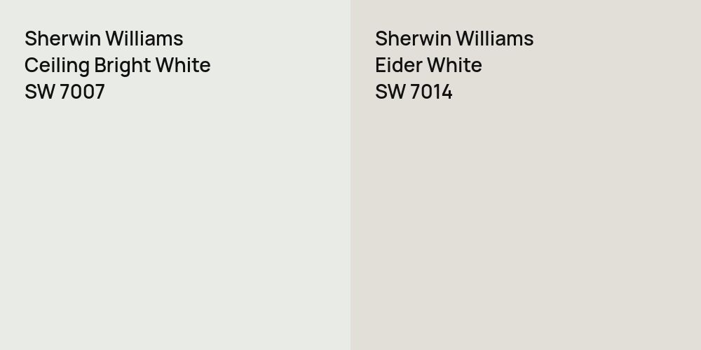 Sherwin Williams Ceiling Bright White vs. Sherwin Williams Eider White