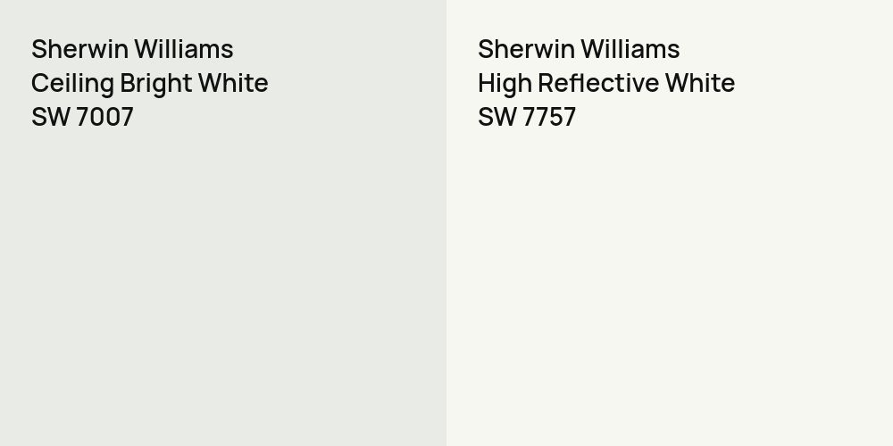 Sherwin Williams Ceiling Bright White vs. Sherwin Williams High Reflective White