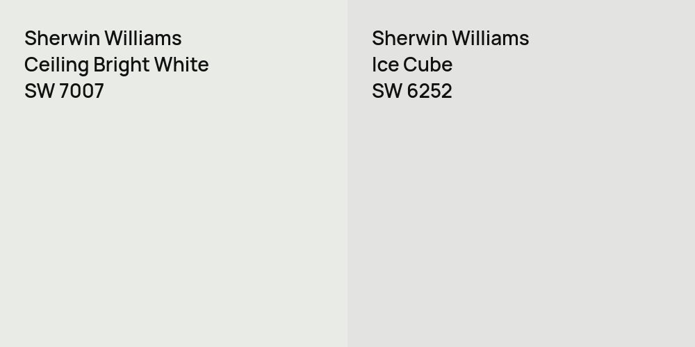 Sherwin Williams Ceiling Bright White vs. Sherwin Williams Ice Cube