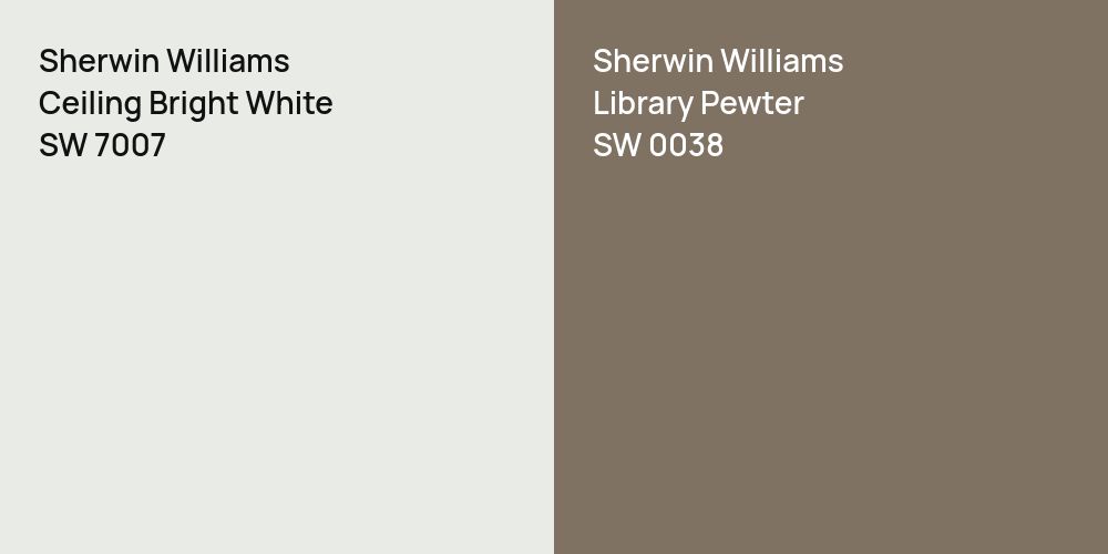 Sherwin Williams Ceiling Bright White vs. Sherwin Williams Library Pewter