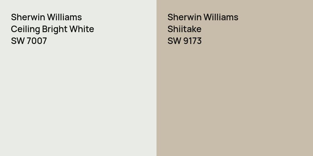 Sherwin Williams Ceiling Bright White vs. Sherwin Williams Shiitake