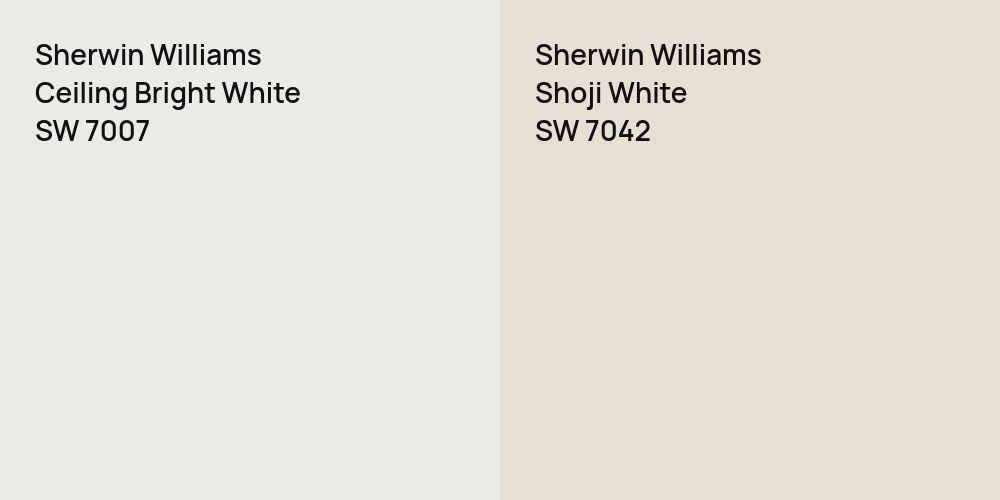 Sherwin Williams Ceiling Bright White vs. Sherwin Williams Shoji White