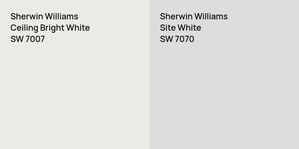 Sherwin Williams Ceiling Bright White vs. Sherwin Williams Site White