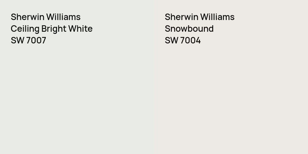 Sherwin Williams Ceiling Bright White vs. Sherwin Williams Snowbound