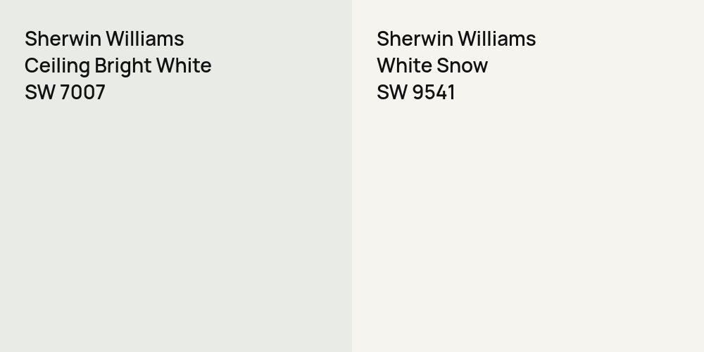 Sherwin Williams Ceiling Bright White vs. Sherwin Williams White Snow