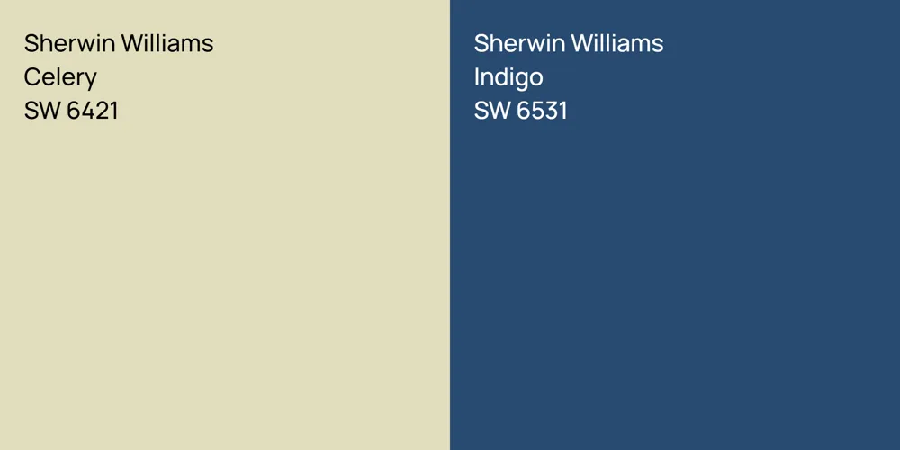 Sherwin Williams Celery vs. Sherwin Williams Indigo