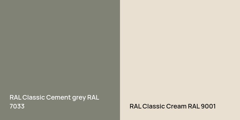 RAL Classic  Cement grey vs. RAL Classic  Cream