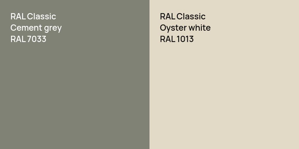 RAL Classic  Cement grey vs. RAL Classic  Oyster white