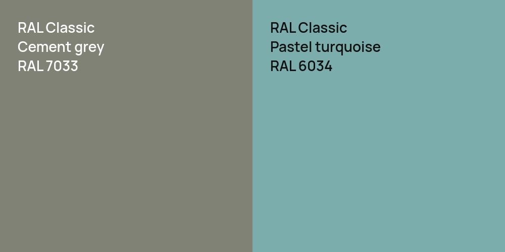 RAL Classic  Cement grey vs. RAL Classic  Pastel turquoise