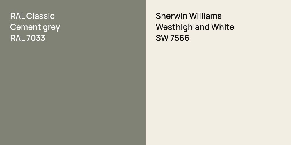 RAL Classic  Cement grey vs. Sherwin Williams Westhighland White