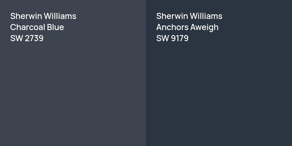 Sherwin Williams Charcoal Blue vs. Sherwin Williams Anchors Aweigh