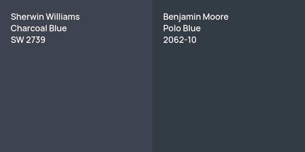 Sherwin Williams Charcoal Blue vs. Benjamin Moore Polo Blue