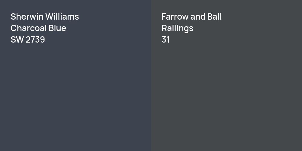 Sherwin Williams Charcoal Blue vs. Farrow and Ball Railings