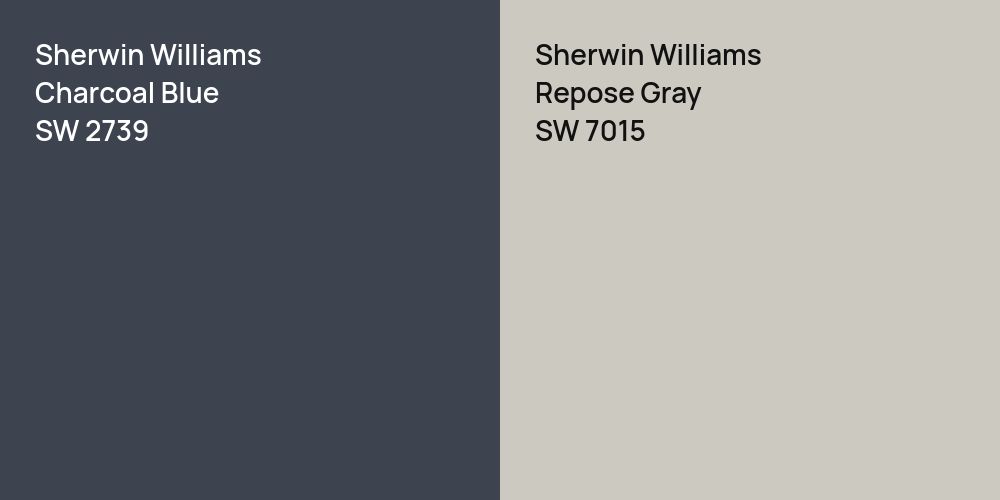 Sherwin Williams Charcoal Blue vs. Sherwin Williams Repose Gray