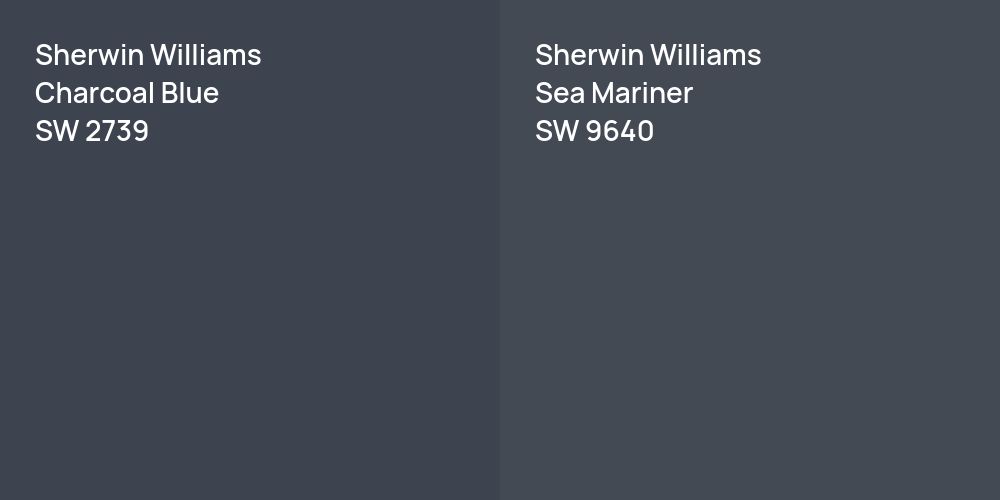 Sherwin Williams Charcoal Blue vs. Sherwin Williams Sea Mariner