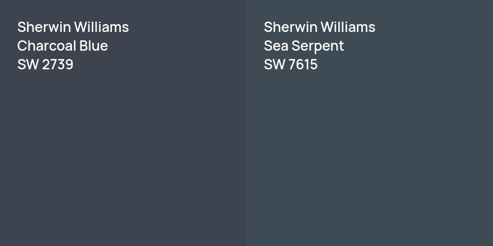 Sherwin Williams Charcoal Blue vs. Sherwin Williams Sea Serpent