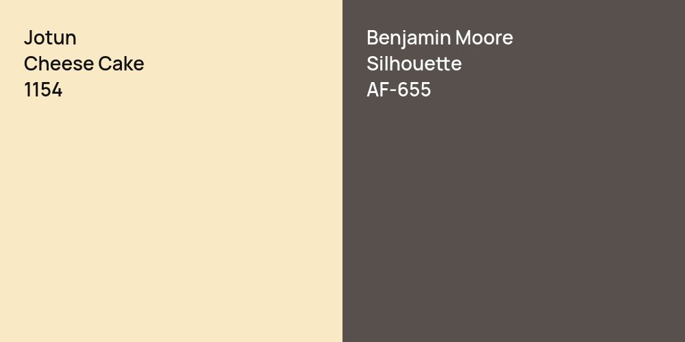 Jotun Cheese Cake vs. Benjamin Moore Silhouette