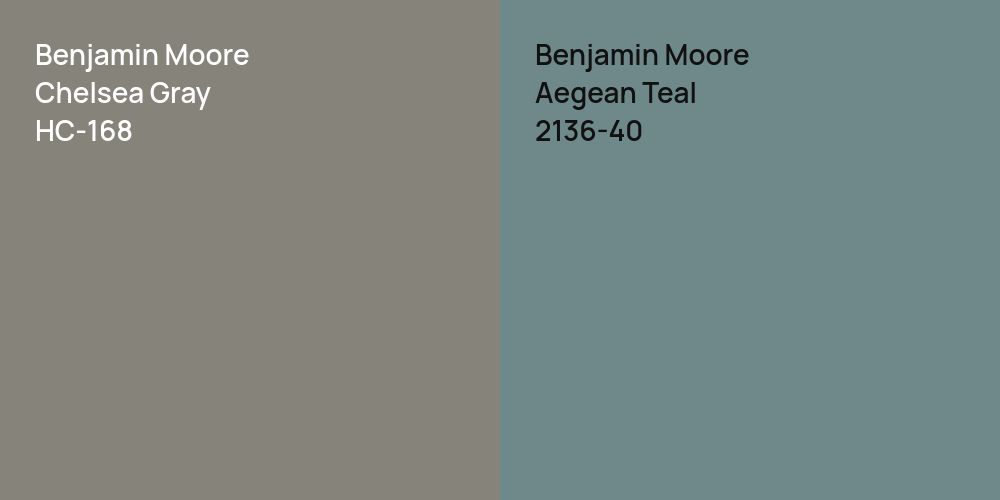 Benjamin Moore Chelsea Gray vs. Benjamin Moore Aegean Teal