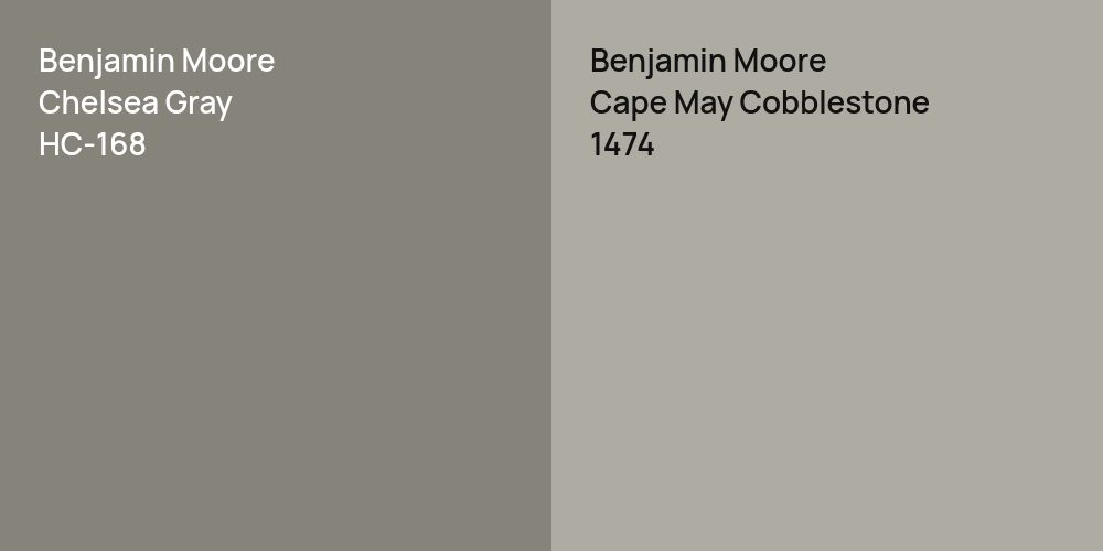 Benjamin Moore Chelsea Gray vs. Benjamin Moore Cape May Cobblestone