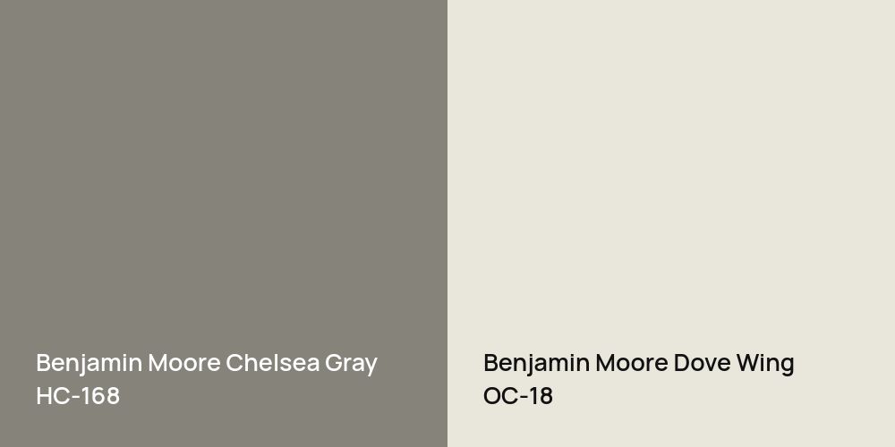 Benjamin Moore Chelsea Gray vs. Benjamin Moore Dove Wing