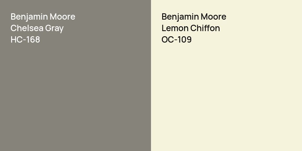 Benjamin Moore Chelsea Gray vs. Benjamin Moore Lemon Chiffon