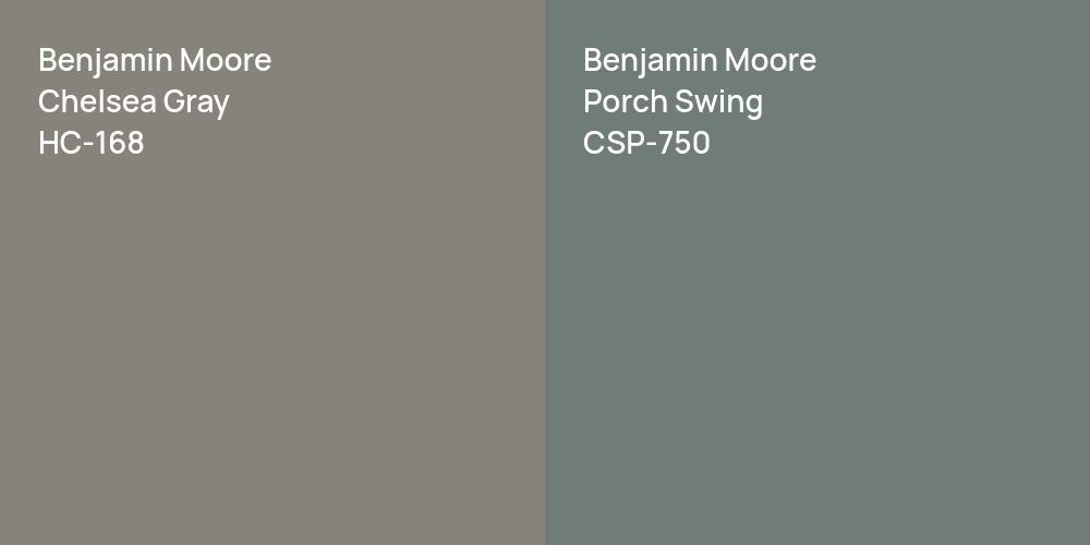 Benjamin Moore Chelsea Gray vs. Benjamin Moore Porch Swing