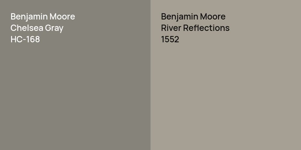 Benjamin Moore Chelsea Gray vs. Benjamin Moore River Reflections