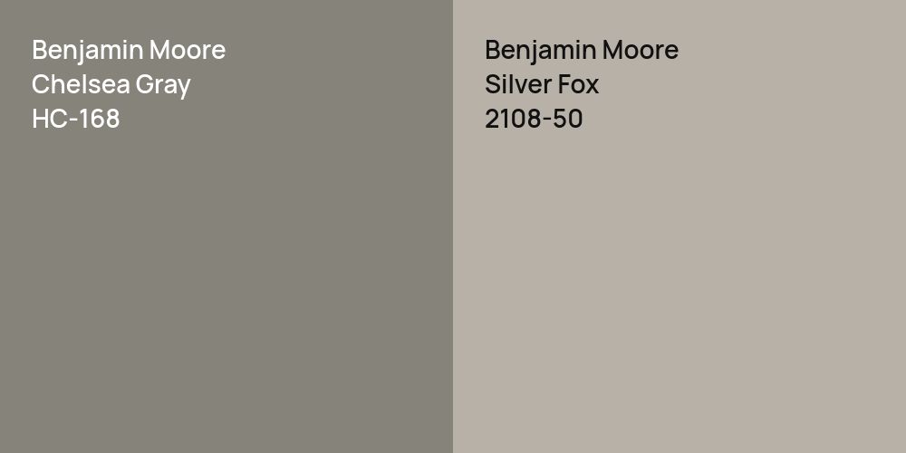 Benjamin Moore Chelsea Gray vs. Benjamin Moore Silver Fox