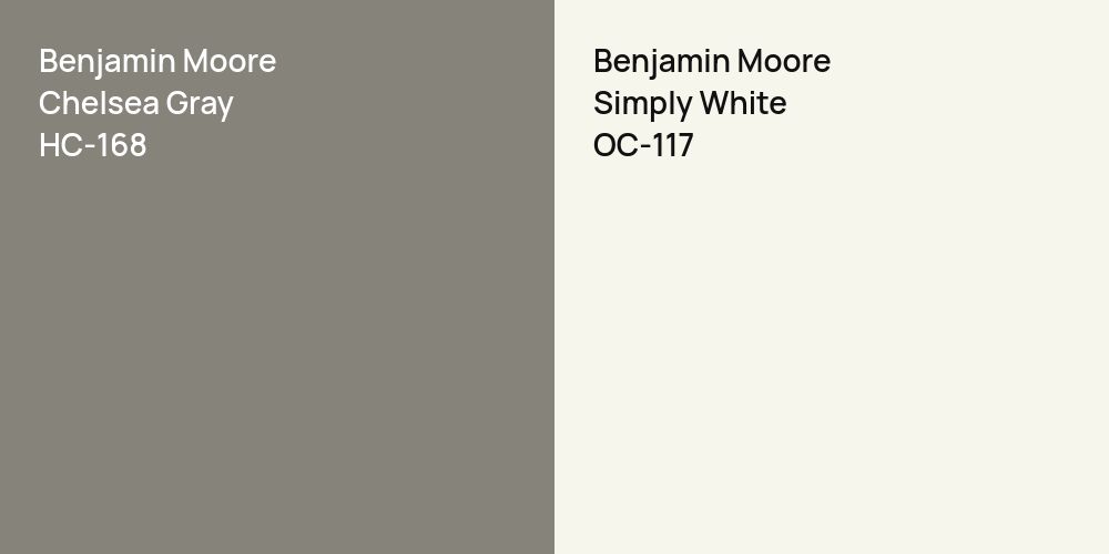 Benjamin Moore Chelsea Gray vs. Benjamin Moore Simply White