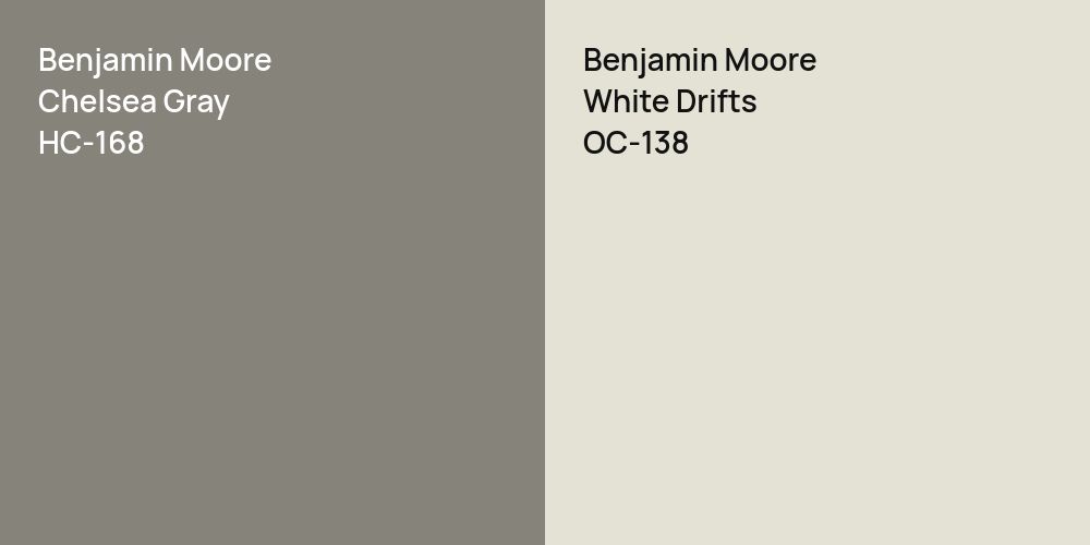 Benjamin Moore Chelsea Gray vs. Benjamin Moore White Drifts