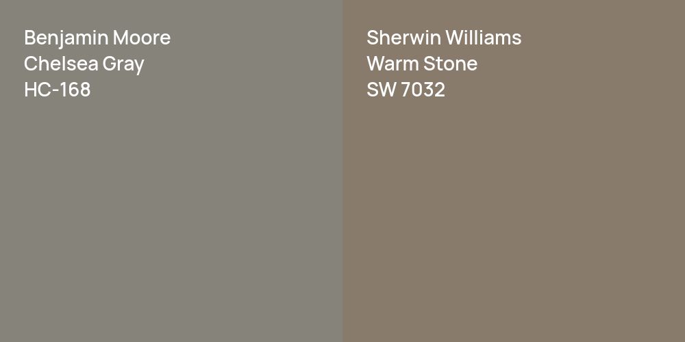 Benjamin Moore Chelsea Gray vs. Sherwin Williams Warm Stone