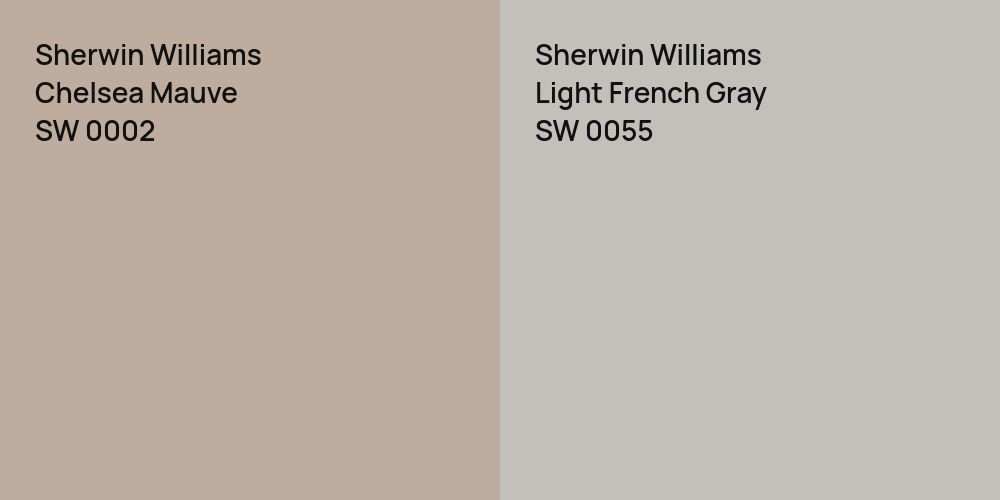 Sherwin Williams Chelsea Mauve vs. Sherwin Williams Light French Gray