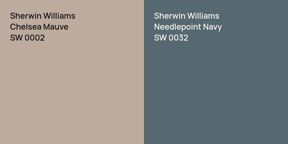 Sherwin Williams Chelsea Mauve vs. Sherwin Williams Needlepoint Navy