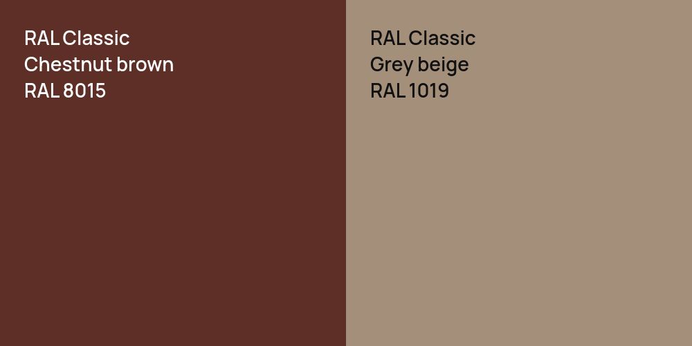 RAL Classic  Chestnut brown vs. RAL Classic  Grey beige