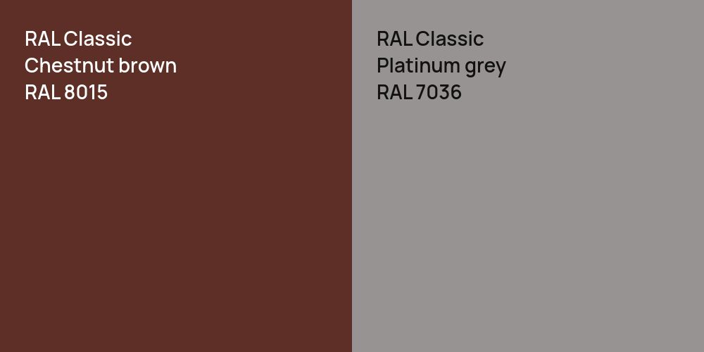 RAL Classic  Chestnut brown vs. RAL Classic  Platinum grey