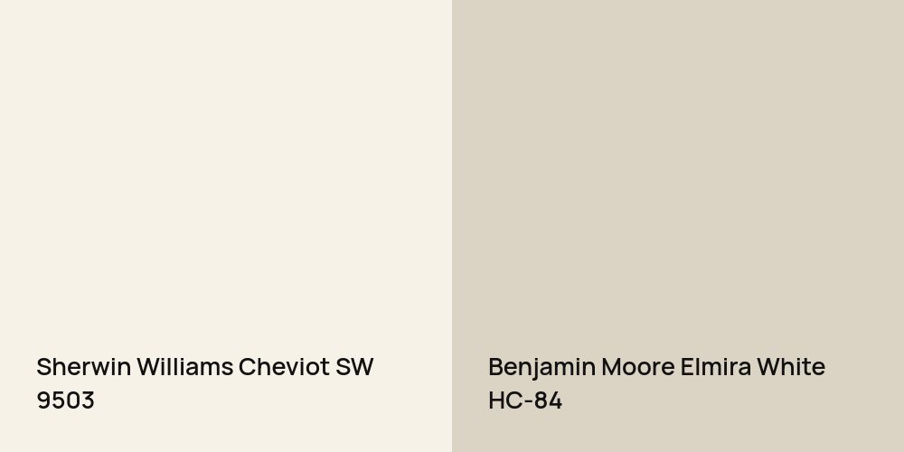 Sherwin Williams Cheviot vs. Benjamin Moore Elmira White