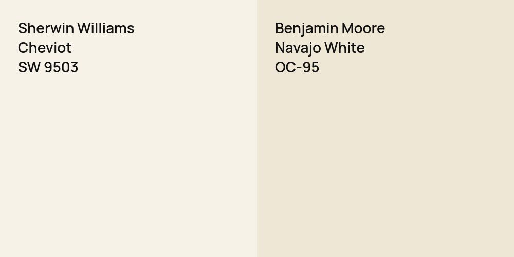 Sherwin Williams Cheviot vs. Benjamin Moore Navajo White