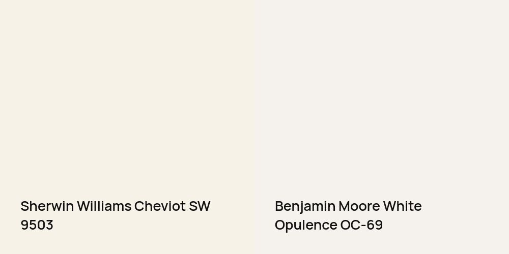 Sherwin Williams Cheviot vs. Benjamin Moore White Opulence