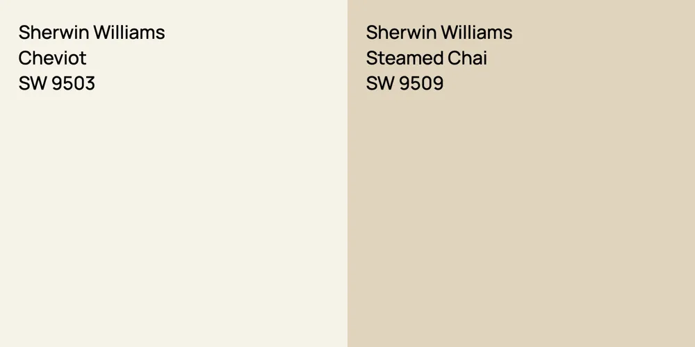 Sherwin Williams Cheviot vs. Sherwin Williams Steamed Chai