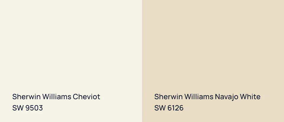 Sherwin Williams Cheviot SW 9503 vs Sherwin Williams Navajo White SW 6126