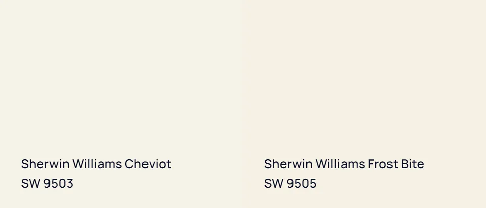 Sherwin Williams Cheviot SW 9503 vs Sherwin Williams Frost Bite SW 9505