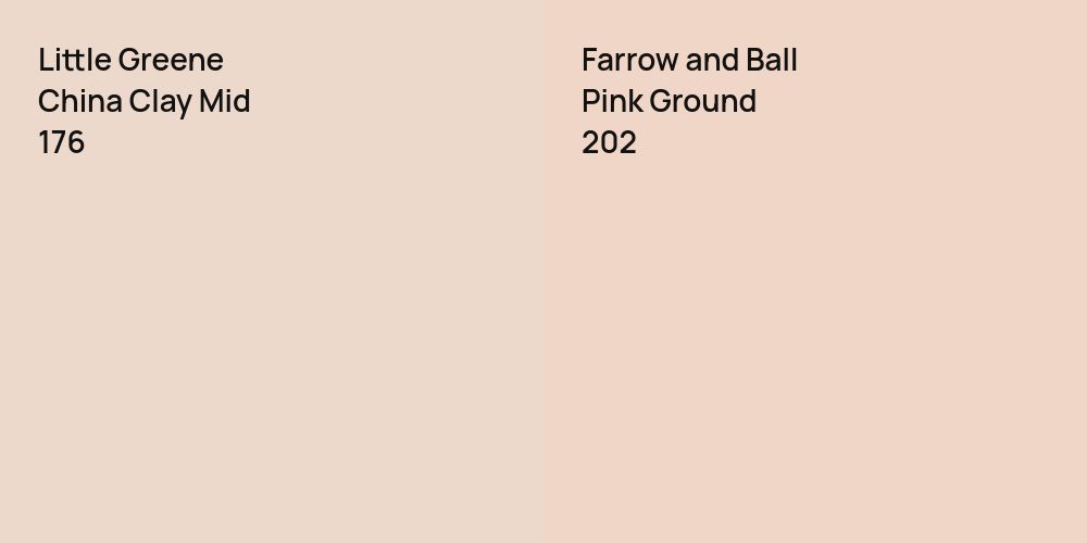 Little Greene China Clay Mid vs. Farrow and Ball Pink Ground