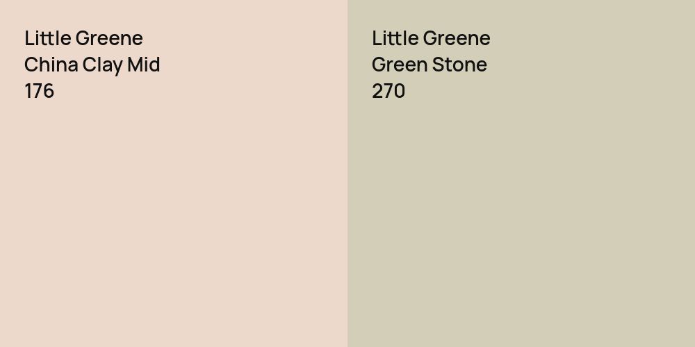 Little Greene China Clay Mid vs. Little Greene Green Stone