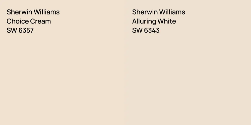 Sherwin Williams Choice Cream vs. Sherwin Williams Alluring White