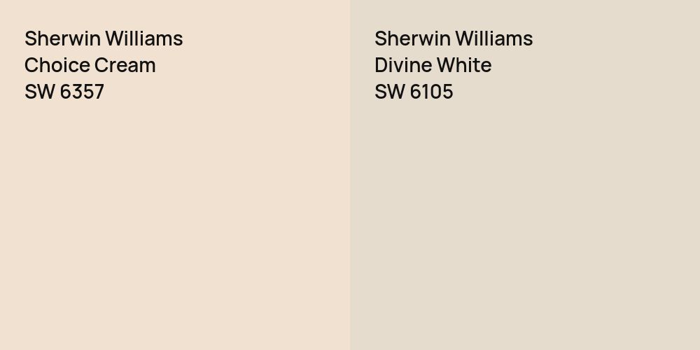 Sherwin Williams Choice Cream vs. Sherwin Williams Divine White