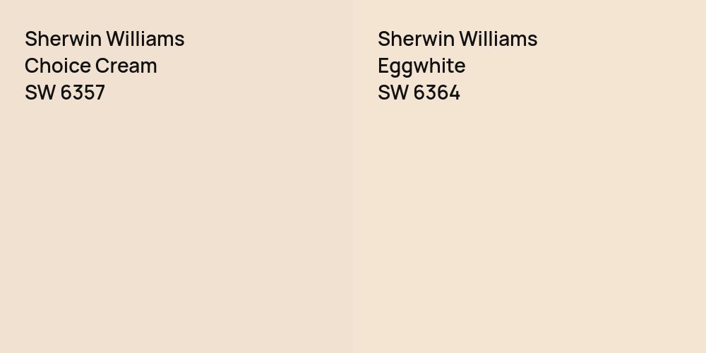 Sherwin Williams Choice Cream vs. Sherwin Williams Eggwhite